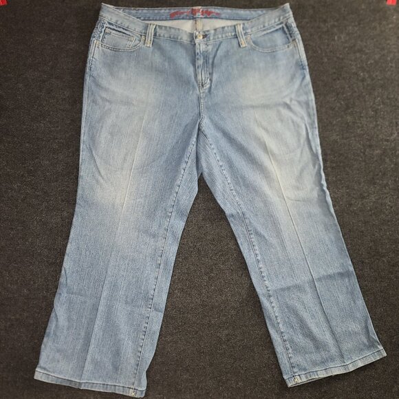 Tommy Hilfiger Women's Size 22 Jeans Light Wash Stretch Super Wide Leg Y2K - Picture 2 of 12